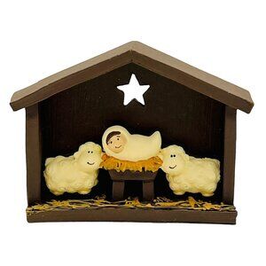 Blossom Bucket Suzi Mini Manger‎ Nativity Christmas Baby Jesus Sheep 2014